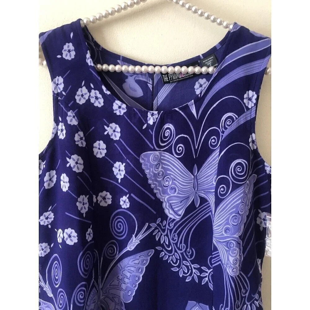 NWOT The Pyramid Collection Size Small Purple Sleeveless Maxi Dress Tiered - Picture 2 of 7